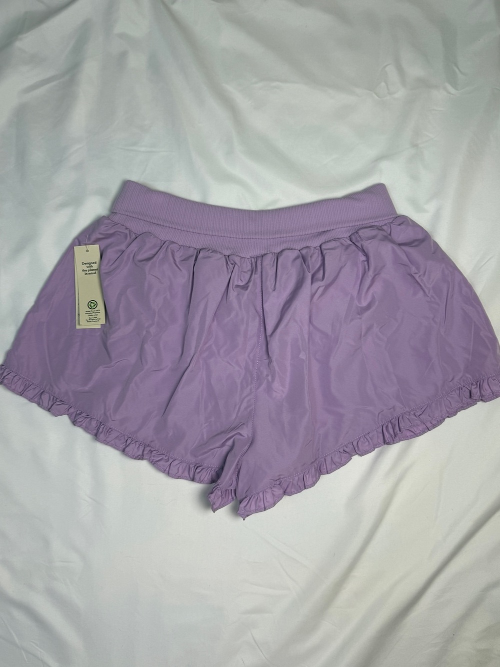 Foldover Ruffle Lounge Shorts - Picture 2 of 4